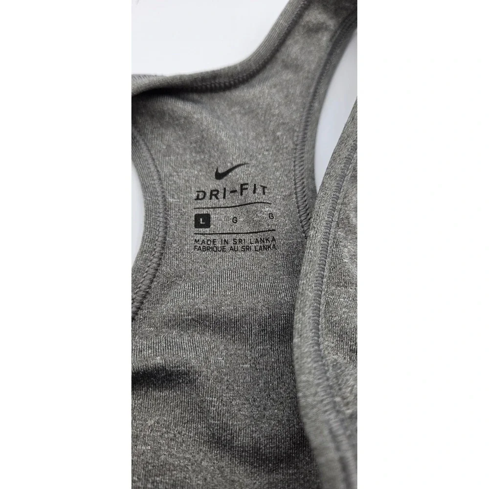 Nike Pro Classic Women Sports Bra L Gray Dri-FIT Compression Racerback